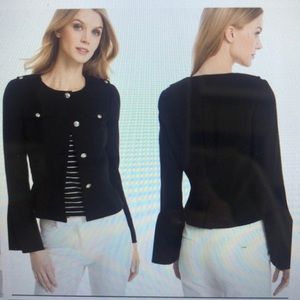 White House Black Market Black Pearl-Button Cropped Jacket